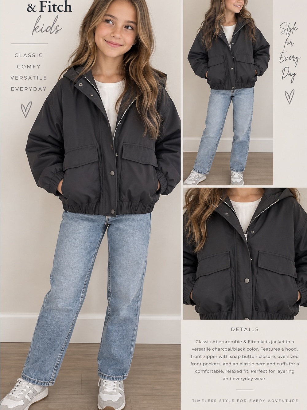 Abercrombie & Fitch Kids Black Hooded Jacket